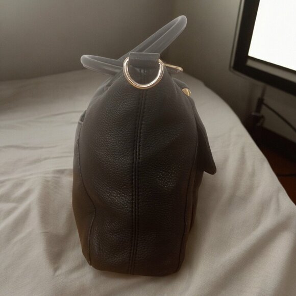 Michael Kors Black Soft Leather Fulton Chain Satchel - Picture 4 of 14